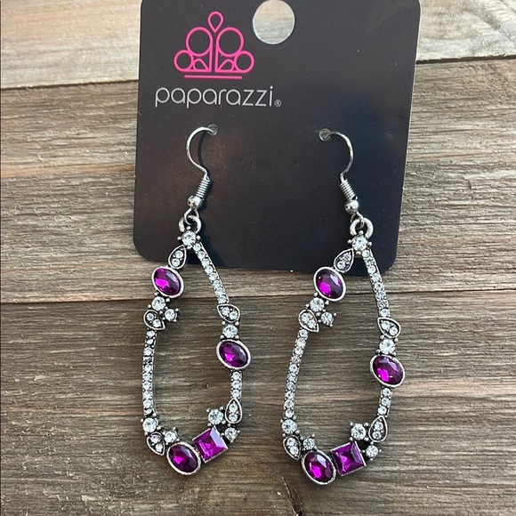 ❄️ Paparazzi | Silver and Purple Teardrop Earrings Boho Date Night - Picture 6 of 13
